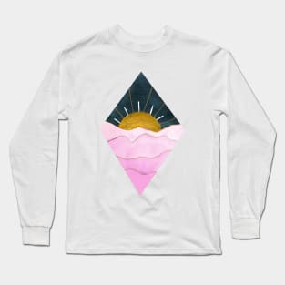 Fuchsia and Gold Sunset Long Sleeve T-Shirt